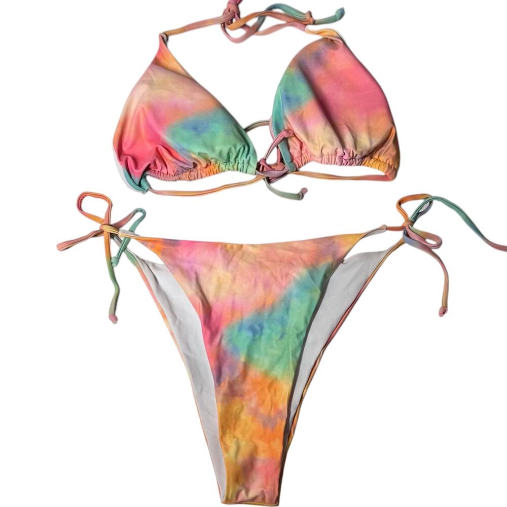 NWOT Rainbow Tie Dye Bikini 2XL
